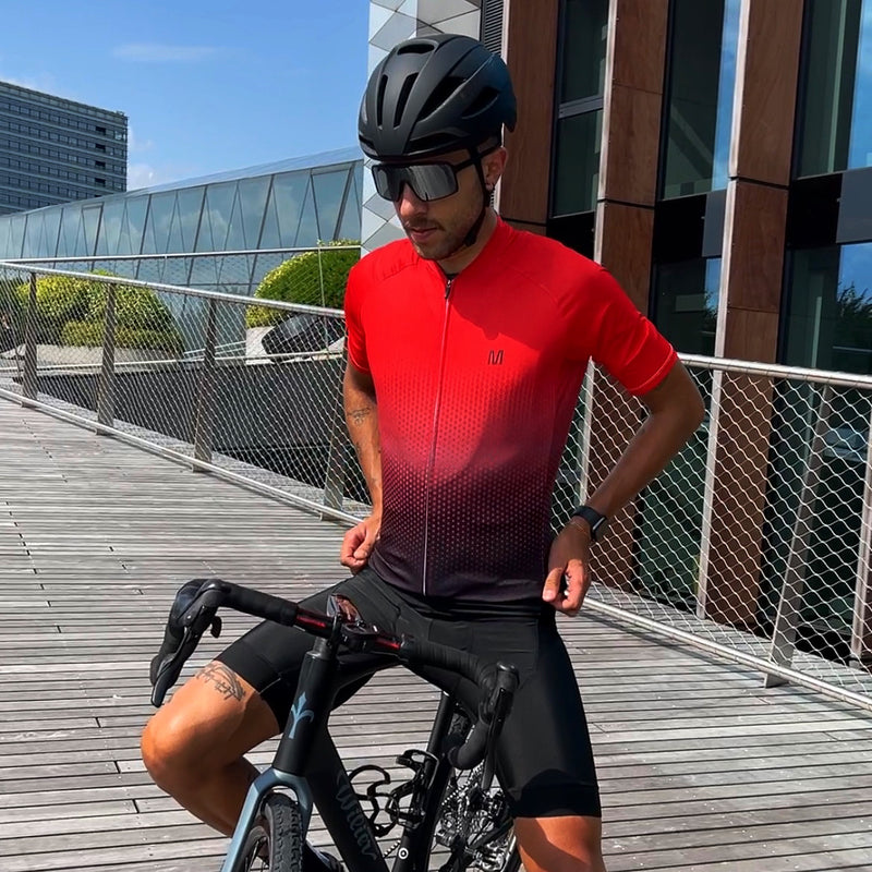 Men's Red Gradient Cycling Jersey or Bibs