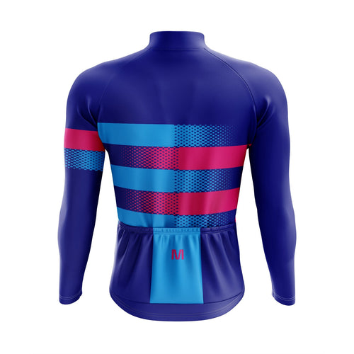 Men's Purple Wave Long Sleeve Cycling Jersey