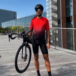 Men's Red Gradient Cycling Jersey