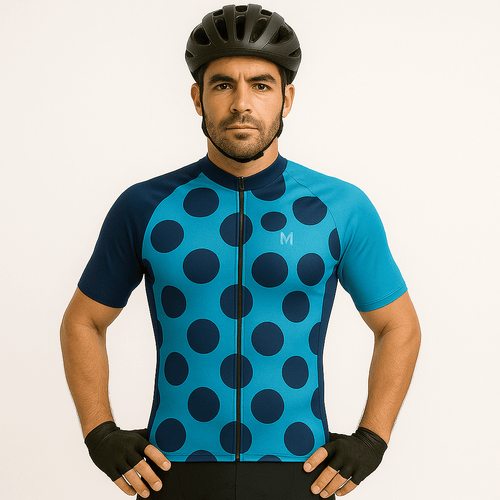 Men's Blue Dots Cycling Jersey or Bib Shorts