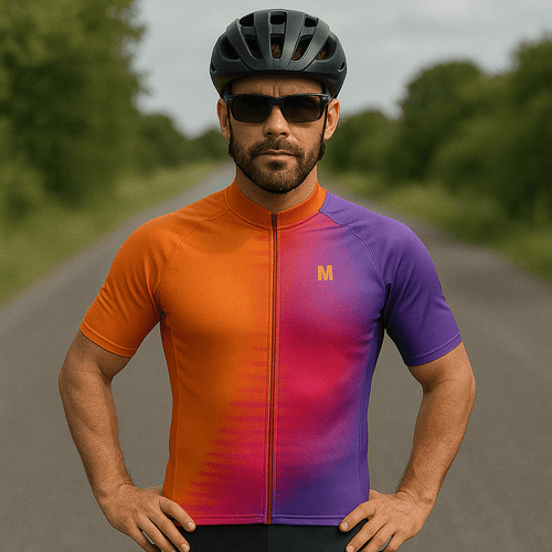 Men's Orange Purple Cycling Jersey or Bib Shorts