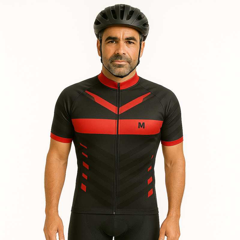 Maglia da ciclismo rossa nera da uomo in vendita ora – Montella EU