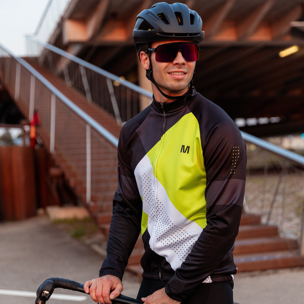 Maglia Ciclismo Uomo Manica Lunga &ndash; Bianca, Full Zip &ndash; Taglie S-5XL