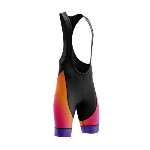 Men Orange Purple Cycling Bib Shorts