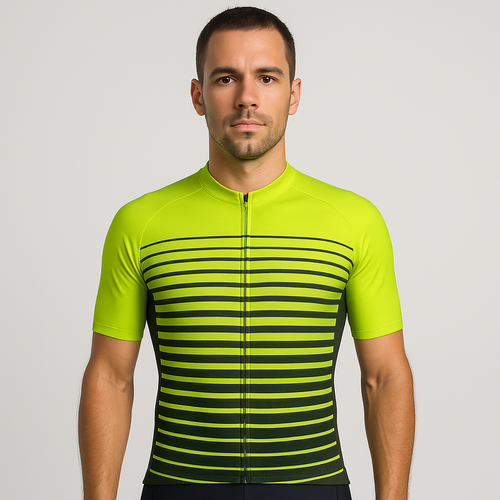 Men's Green Lines Cycling Jersey