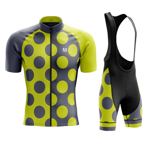 Men's Green Dots Cycling Jersey or Bib Shorts