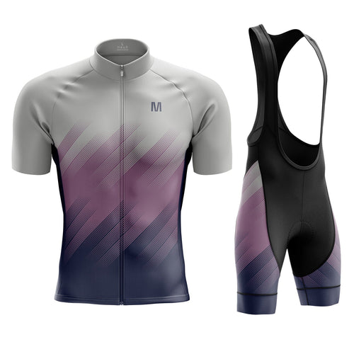 Men's Grey Purple Cycling Jersey or Bib Shorts