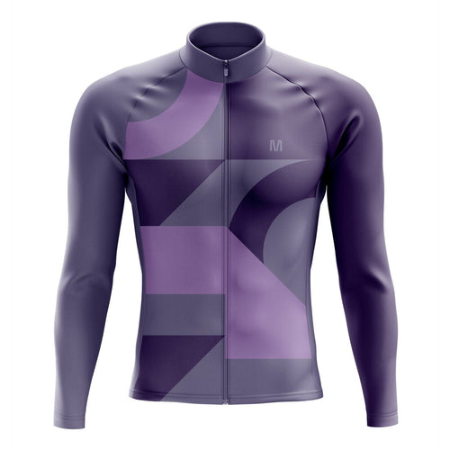 Men's Purple Pattern Long Sleeve Cycling Jersey