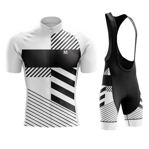 Men's White Black Cycling Jersey or Bib Shorts