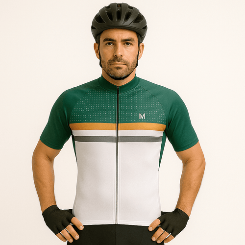 Men's White Green Cycling Jersey or Bib Shorts