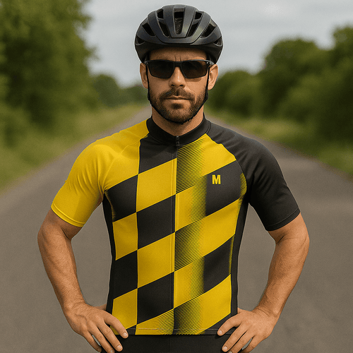 Men's Yellow Black Cycling Jersey or Bib Shorts