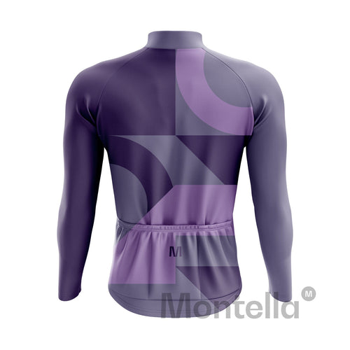 Men's Purple Pattern Long Sleeve Cycling Jersey