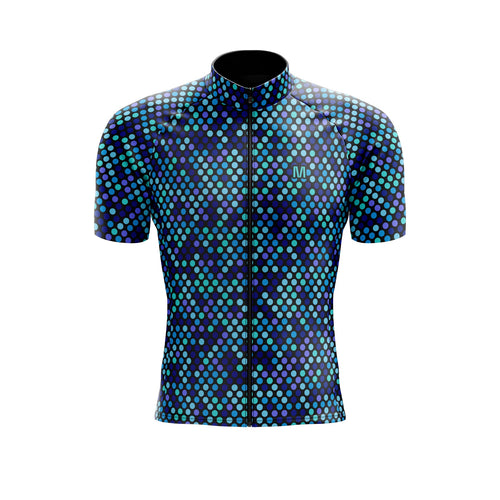 Men's Blue Dots Cycling Jersey or Bib Shorts