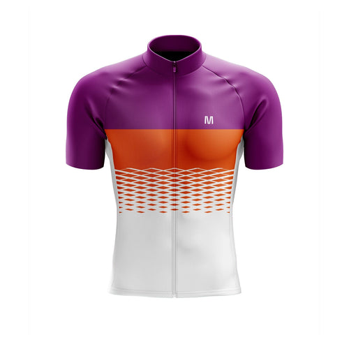 Men's White Purple Cycling Jersey or Bib Shorts