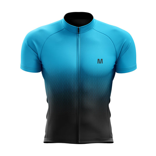 Jersey de ciclismo de gradiente azul masculino