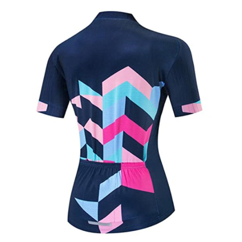 Women's Blue Pink Cycling Jersey