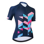 Maillot ou short de cyclisme bleu rose pour femmes