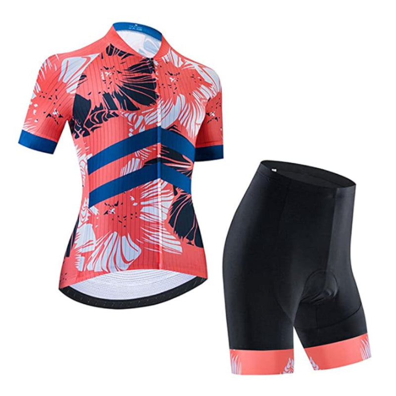 Women's Pink Floral Cycling Jersey or Shorts