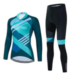 Women's Turquoise Long Sleeve Cycling Jersey or Pants