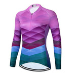Women's Pink Gradient Long Sleeve Cycling Jersey or Pants