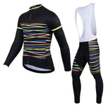 Montella Cycling Black Lines Winter Cycling Jersey and Bib Pants