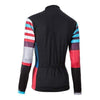 Montella Cycling Blue Red Stripes Women's Long Sleeve Cycling Jersey