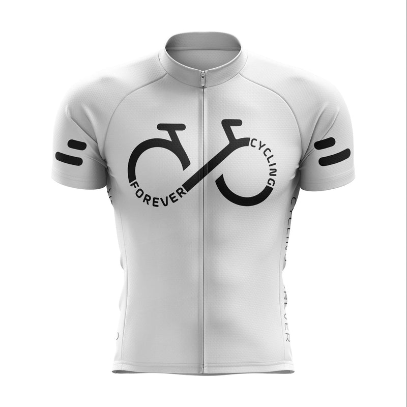 Montella Cycling S / Jersey Only Cycling Forever Men's White Cycling Jersey or Bibs