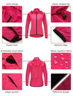 Windproof Women's Cycling Jacket with Hood
