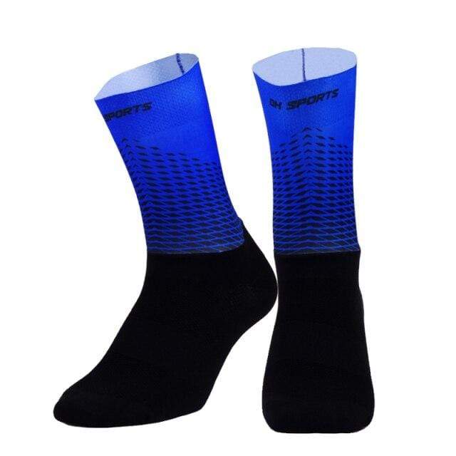 Montella Cycling Blue Half Finger Cycling Gloves and Anti Slip Socks Set