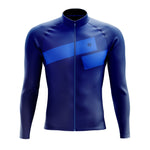 Men's Dark Blue Long Sleeve Cycling Jersey