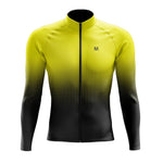 Men's Yellow Gradient Long Sleeve Cycling Jersey