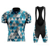 Montella Cycling Cycling Kit Men's Blue Triangles Cycling Jersey and Bibs