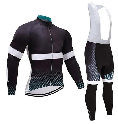 Men's Winter Cycling Clothing Set Long Sleeve Windproof Thermal