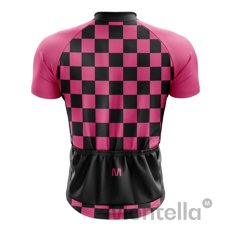 rennrad trikot pink herren Herren Rosa Quadrate Radtrikot oder Trägershorts jetzt im Verkauf – Montella EU