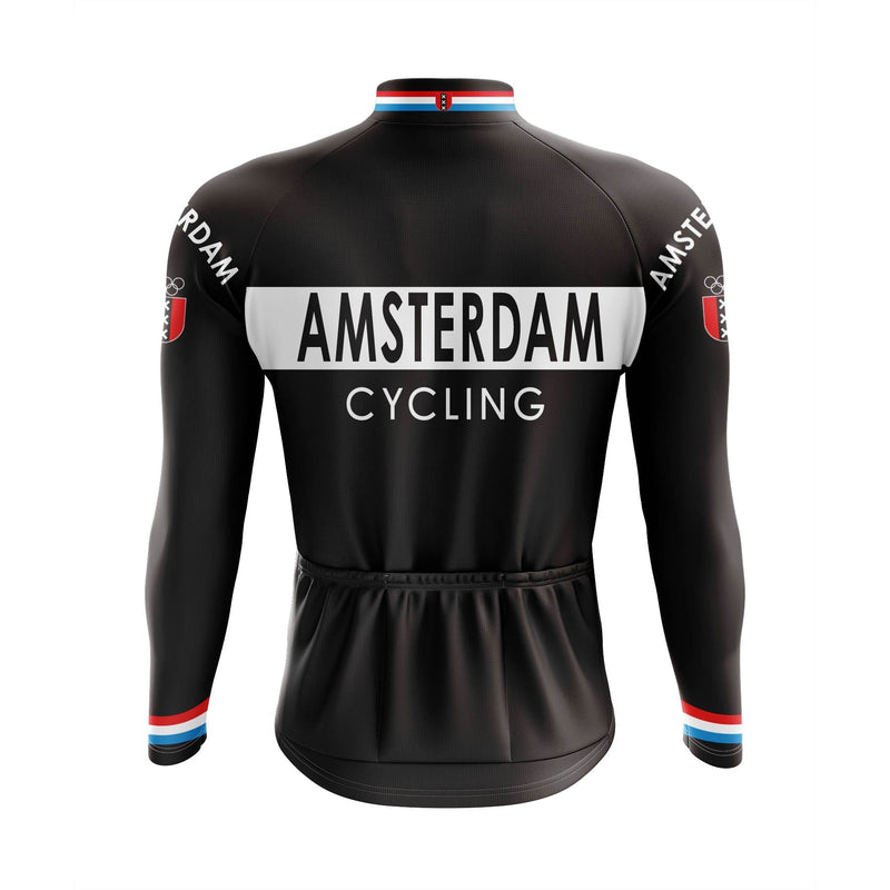 Montella Cycling Long Sleeve Amsterdam Black Long Sleeve Cycling Jersey