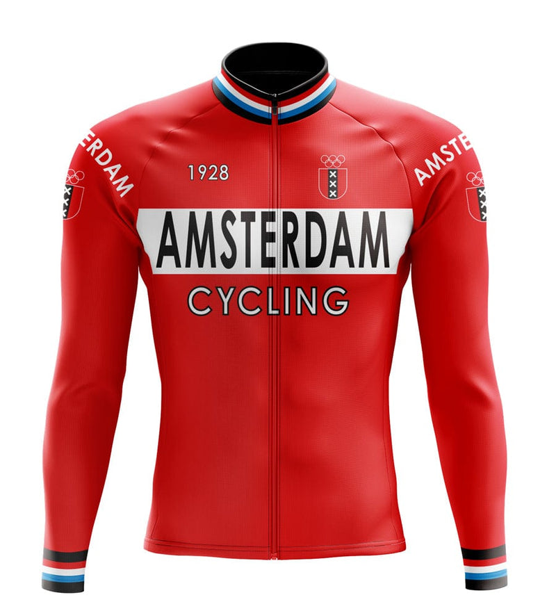 Montella Cycling Long Sleeve Amsterdam Red Long Sleeve Cycling Jersey