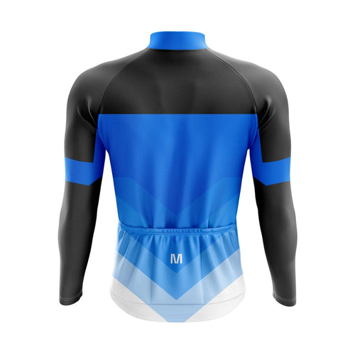 Montella Cycling Long Sleeve Men's Blue Arrows Long Sleeve Cycling Jersey