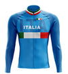 Montella Cycling Men Long Sleeve Italia Blue Long Sleeve Cycling Jersey