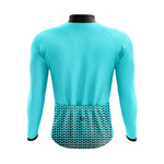 Montella Cycling Men Long Sleeve Men's Aqua Blue Ride Long Sleeve Cycling Jersey