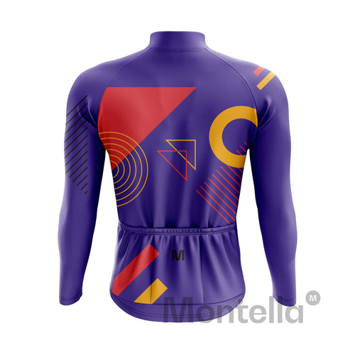 Montella Cycling Men Long Sleeve Men's Purple Tempo Long Sleeve Cycling Jersey