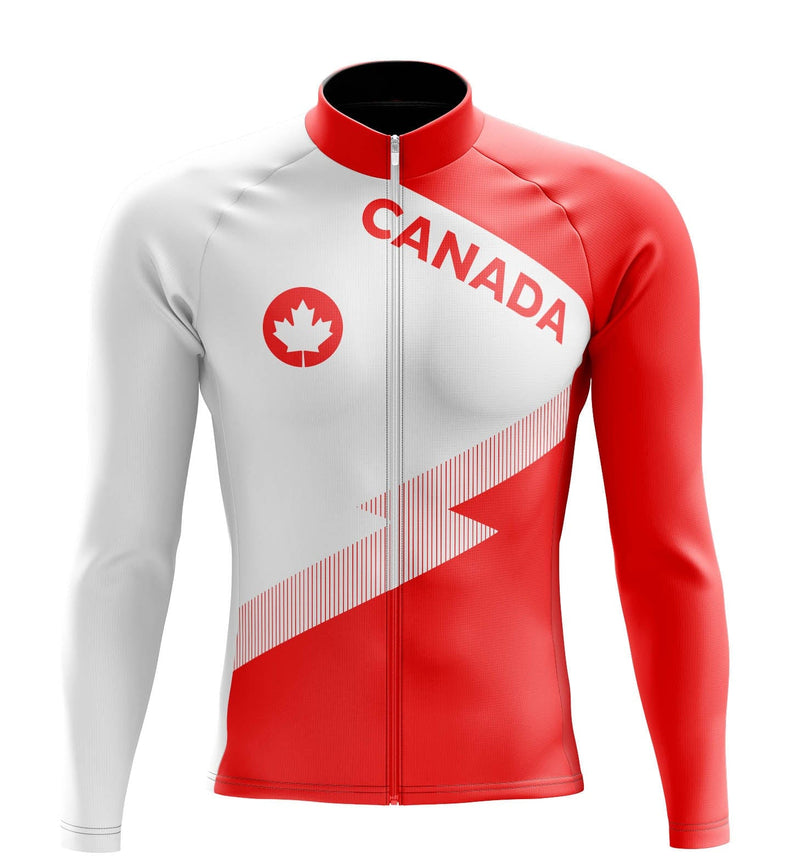 Maglia Ciclismo Invernale Canada Manica Lunga | Jersey Riflettente Uomo Giallo Blu