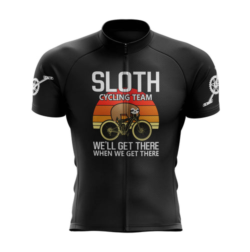 Montella Cycling Men SS Jersey Men's Black Sloth Team Cycling Jersey