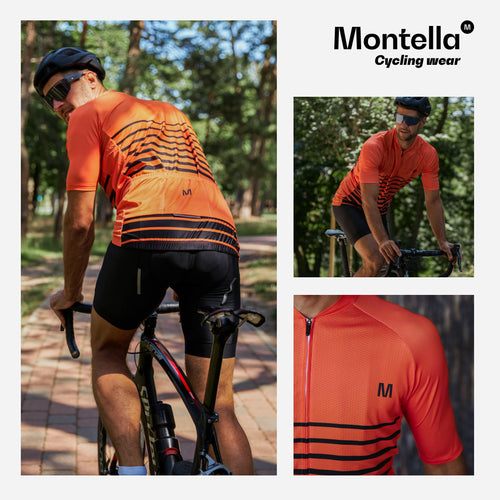 Montella Cycling Men SS Jersey Men's Orange Cycling Jersey