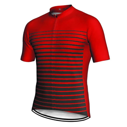 Montella Cycling Men SS Jersey Men's Red Lines Cycling Jersey
