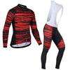 Montella Cycling Red Lines Winter Cycling Jersey and Bib Pants