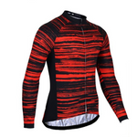 Montella Cycling S / Long Sleeve Jersey / Polyster Red Lines Winter Cycling Jersey and Bib Pants