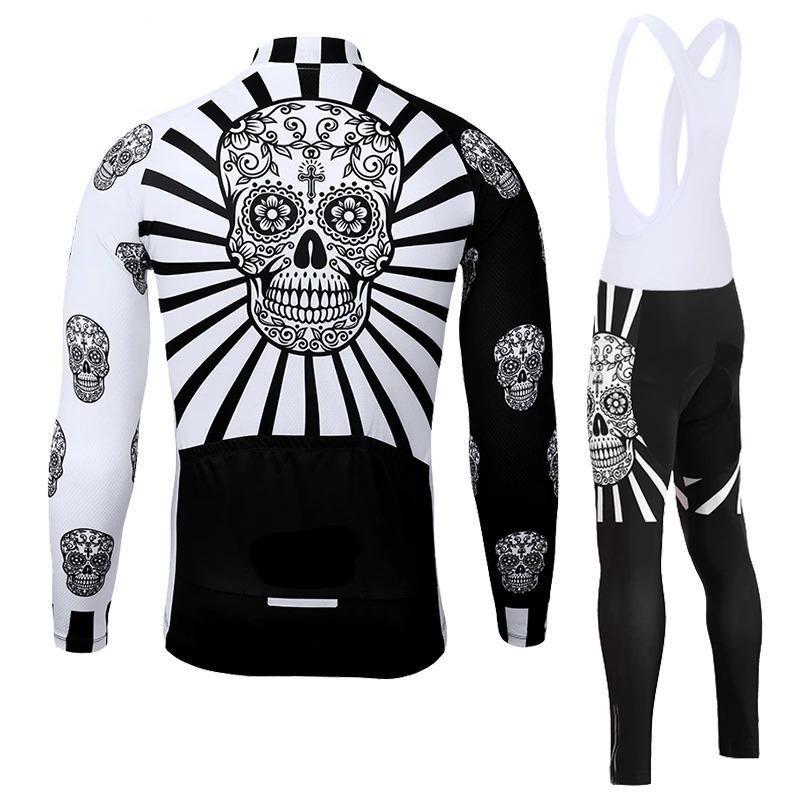 Montella Cycling Skull Long Sleeve Cycling Jersey and Bib Pants