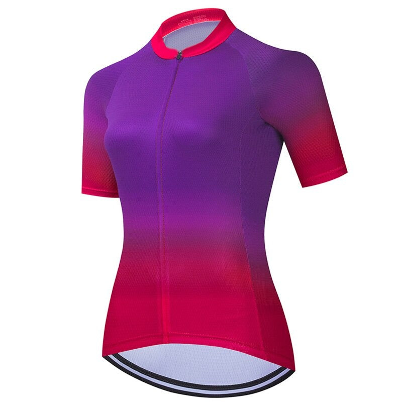 Women's Purple Gradient Cycling Jersey