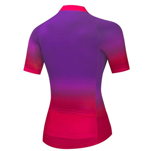 Maglia ciclistica del gradiente viola femminile