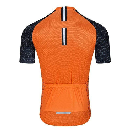 top-cycling-wear Short Sleeve Jersey Men's Orange Pro Cycling Jersey